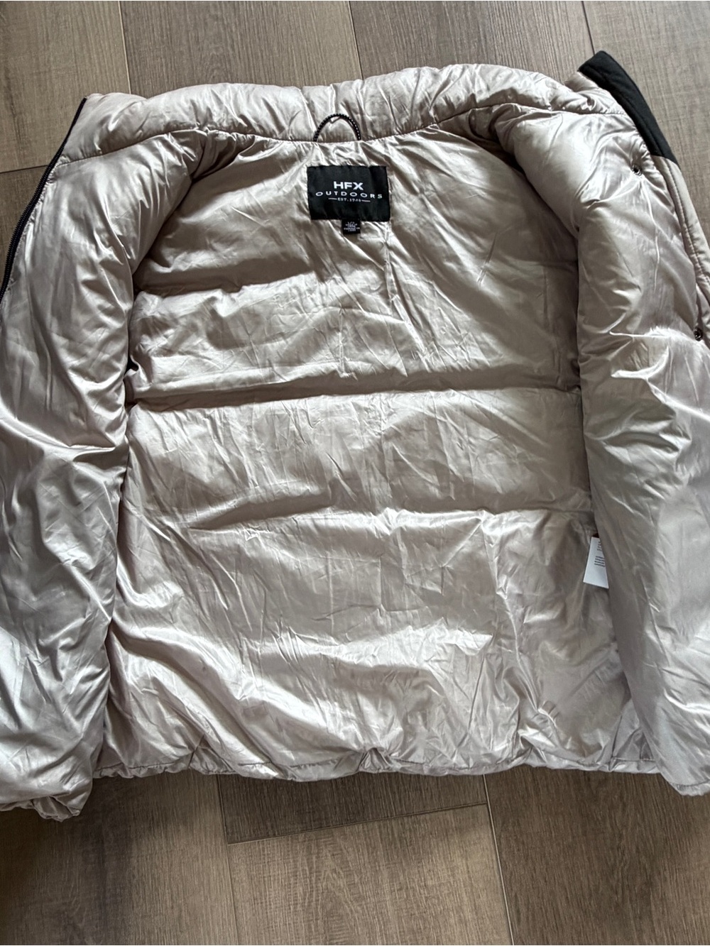 HFX Outdoors Puffer Vest Women Large Beige Snap Zip & Pockets Polyester Hiking - Picture 7 of 10